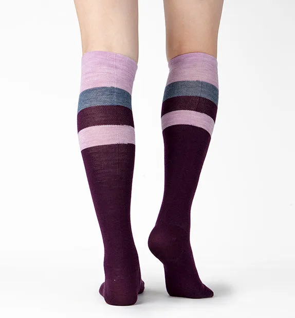 80% Rich Merino Wool Everyday Compression Socks (15-20mmHg) - Stripes