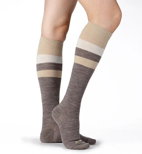 80% Rich Merino Wool Everyday Compression Socks (15-20mmHg) - Stripes