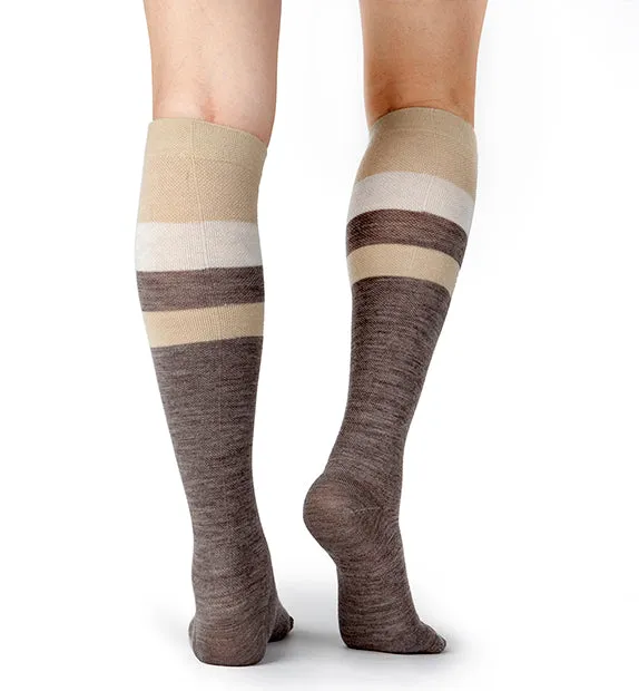 80% Rich Merino Wool Everyday Compression Socks (15-20mmHg) - Stripes