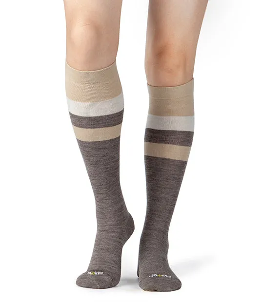 80% Rich Merino Wool Everyday Compression Socks (15-20mmHg) - Stripes