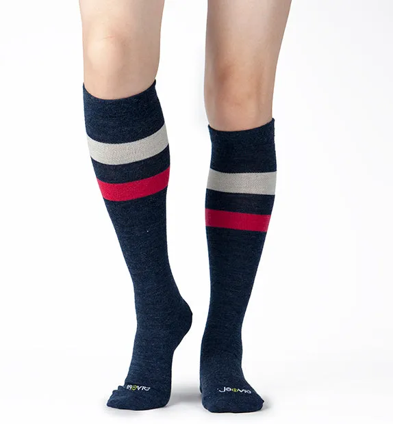 80% Rich Merino Wool Everyday Compression Socks (15-20mmHg) - Stripes