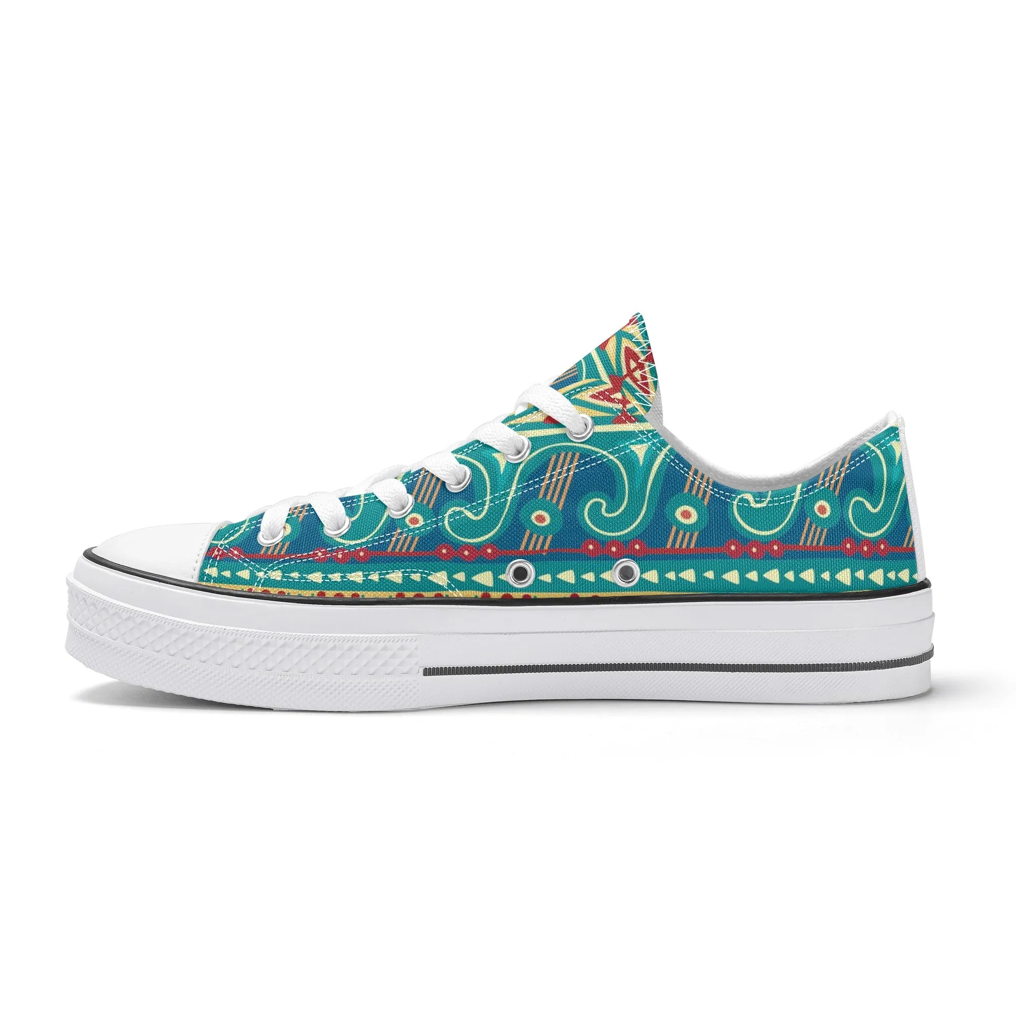 Abstract Design Pattern - Womens Classic Low Top Canvas Shoes for Footwear Lovers