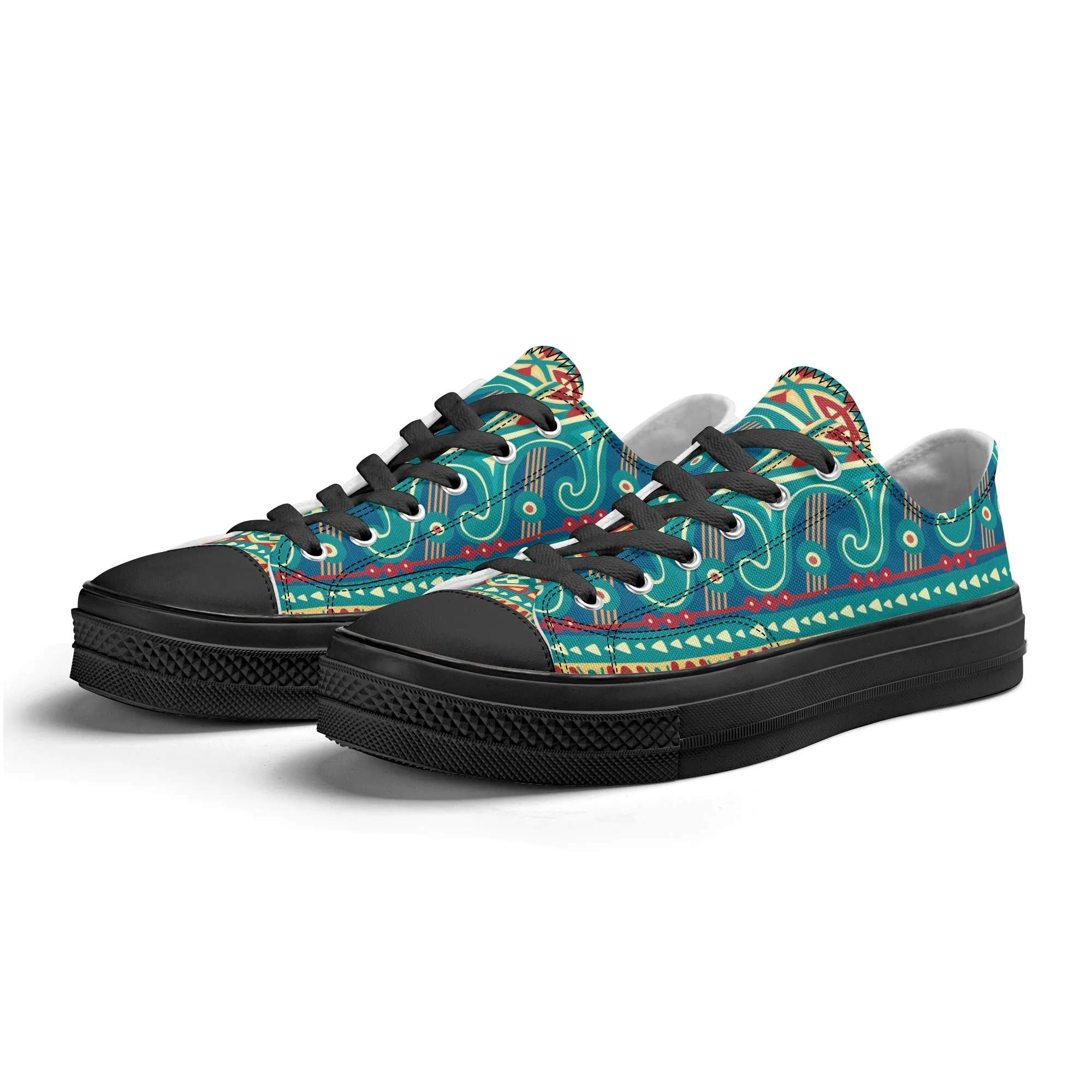 Abstract Design Pattern - Womens Classic Low Top Canvas Shoes for Footwear Lovers