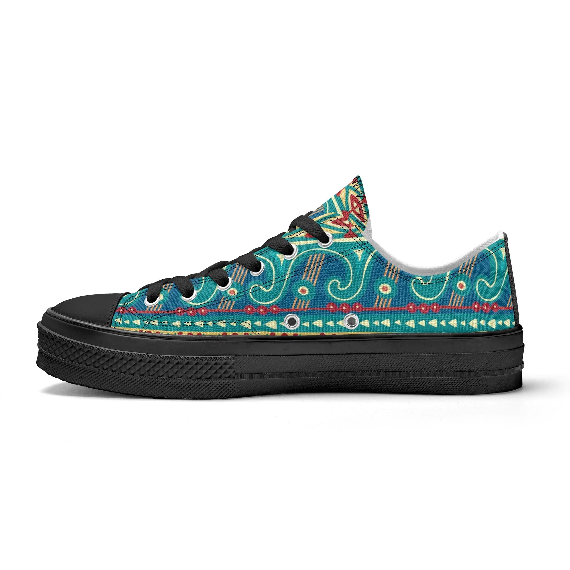 Abstract Design Pattern - Womens Classic Low Top Canvas Shoes for Footwear Lovers