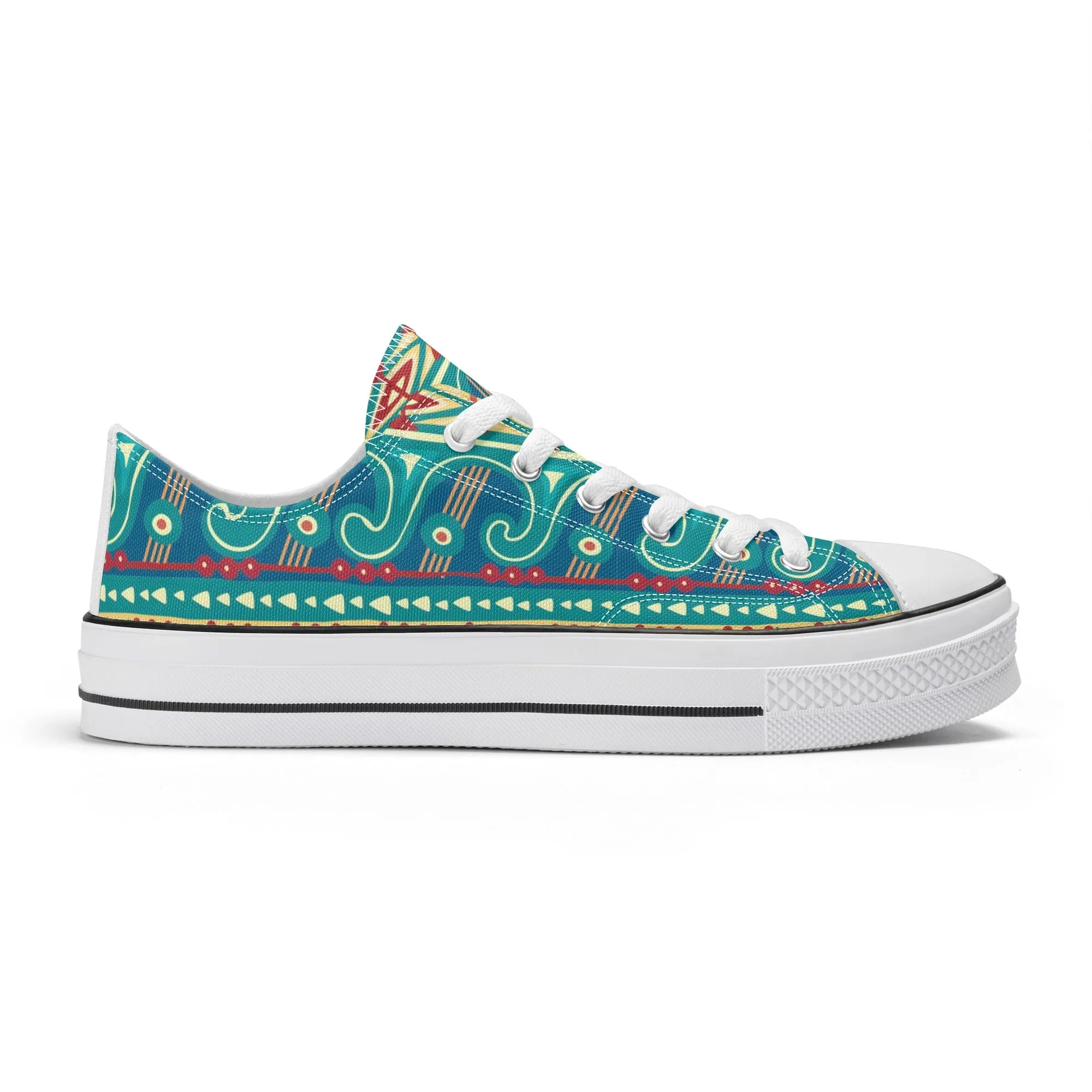 Abstract Design Pattern - Womens Classic Low Top Canvas Shoes for Footwear Lovers