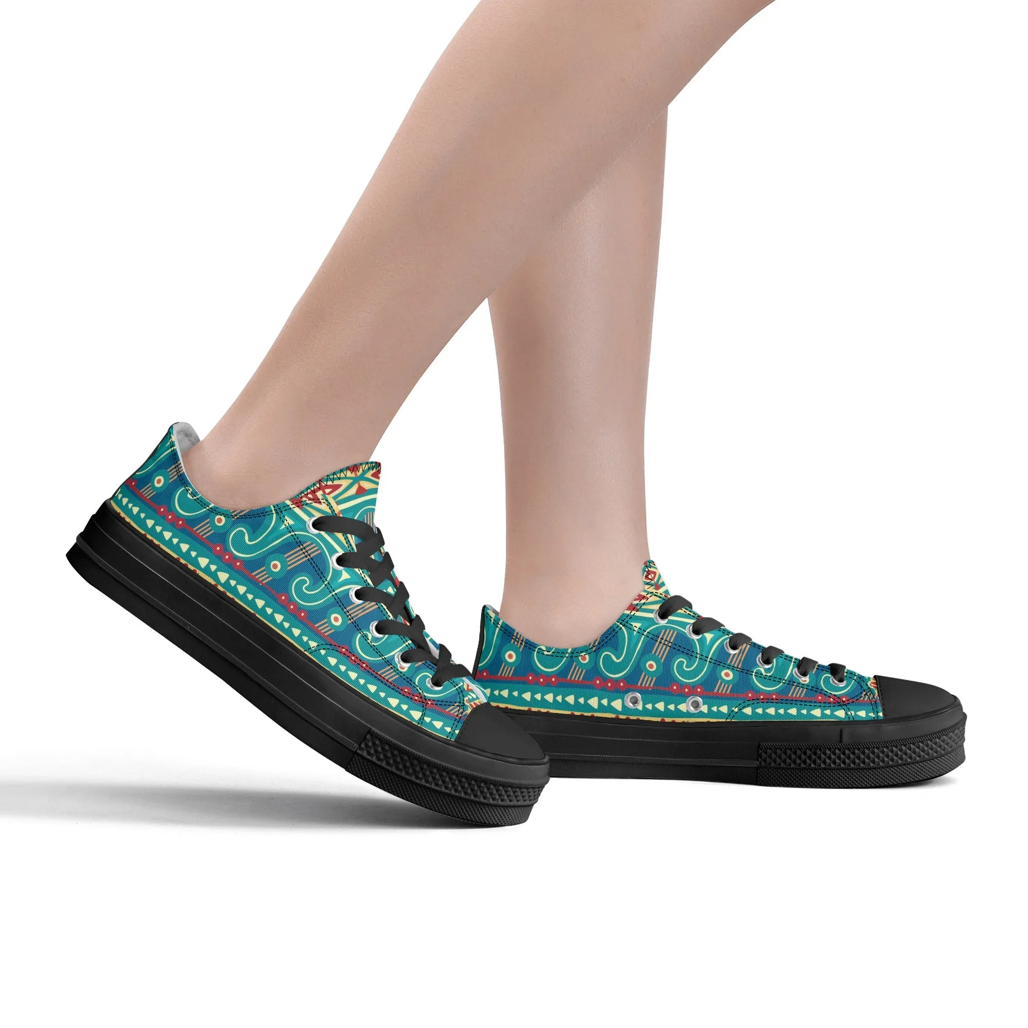 Abstract Design Pattern - Womens Classic Low Top Canvas Shoes for Footwear Lovers