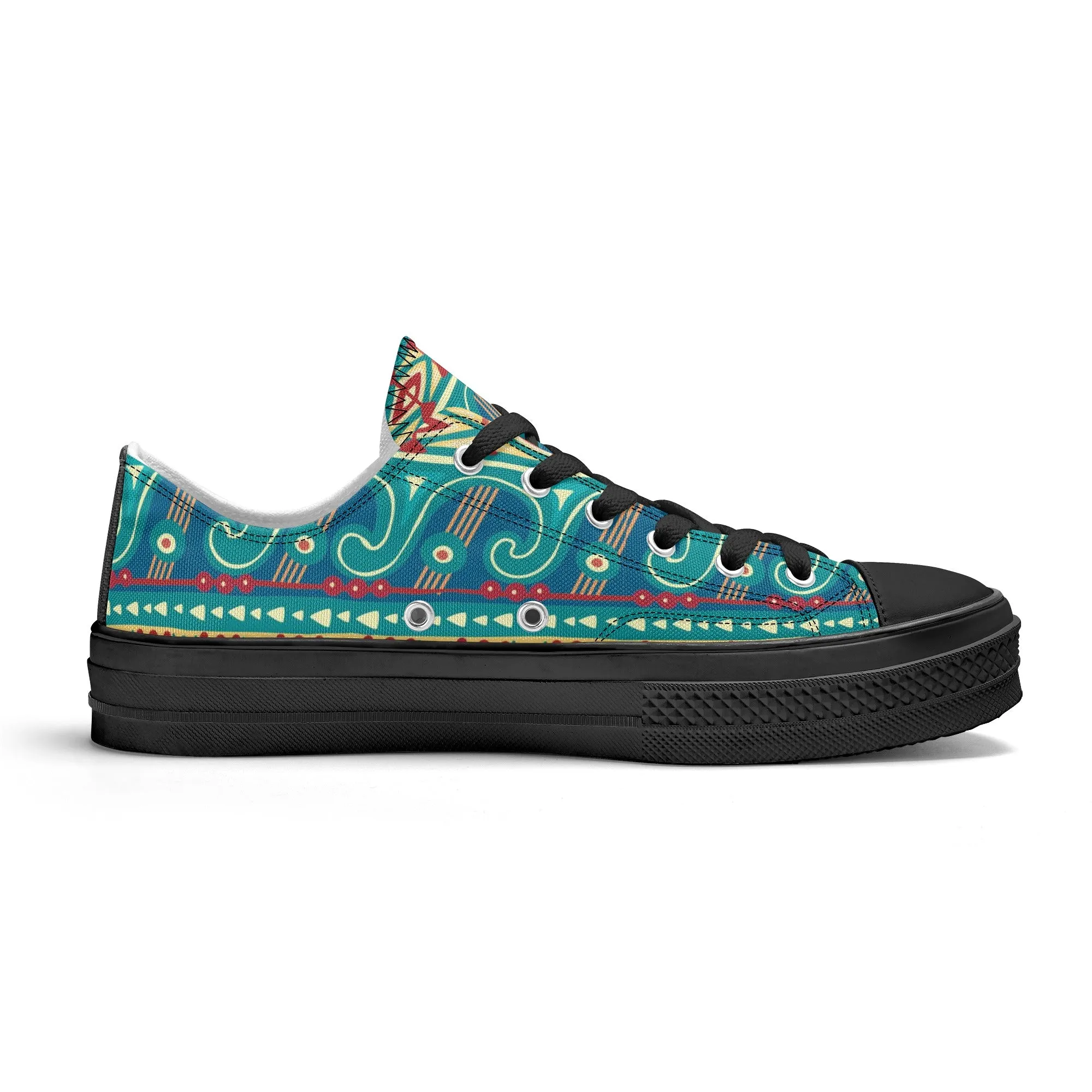 Abstract Design Pattern - Womens Classic Low Top Canvas Shoes for Footwear Lovers