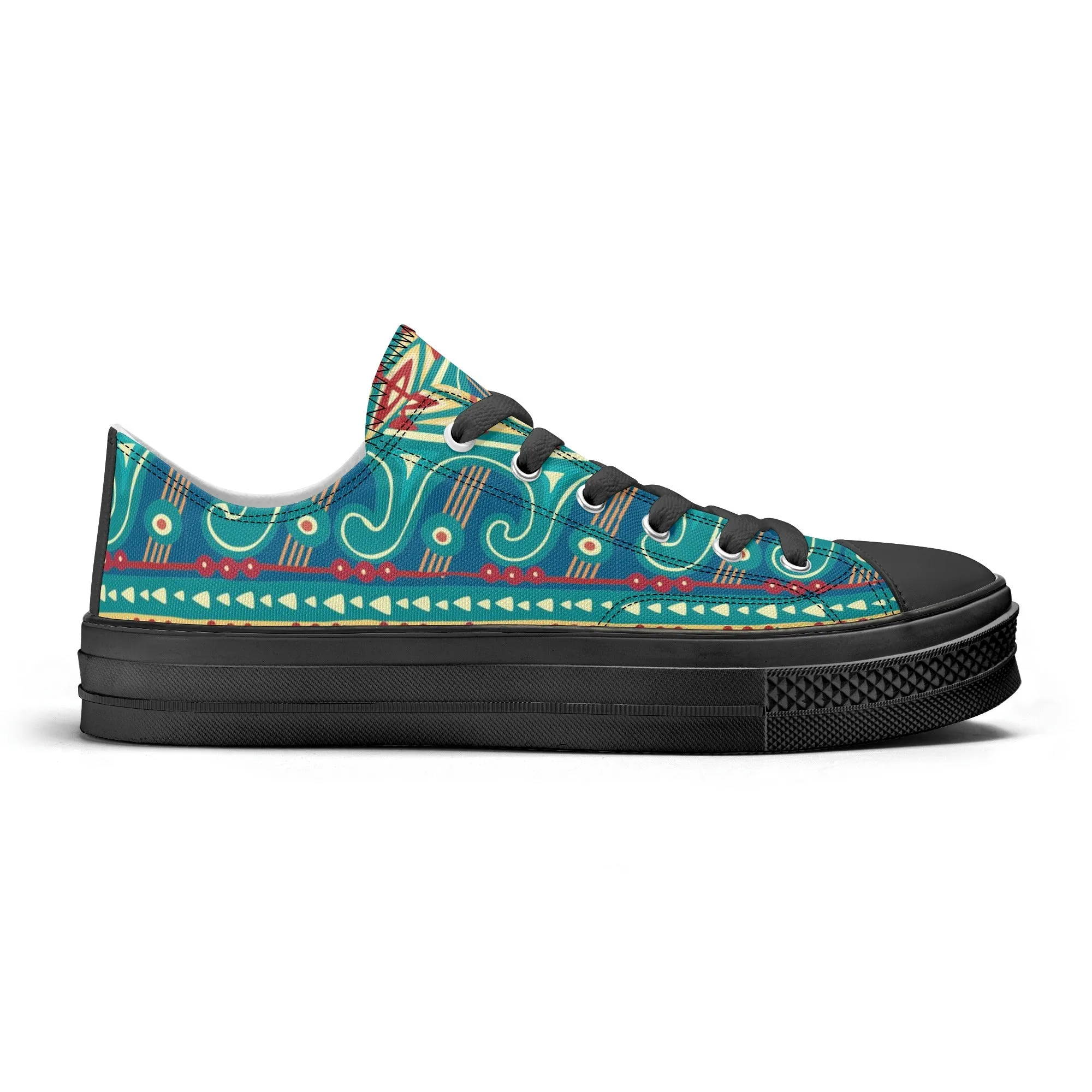 Abstract Design Pattern - Womens Classic Low Top Canvas Shoes for Footwear Lovers