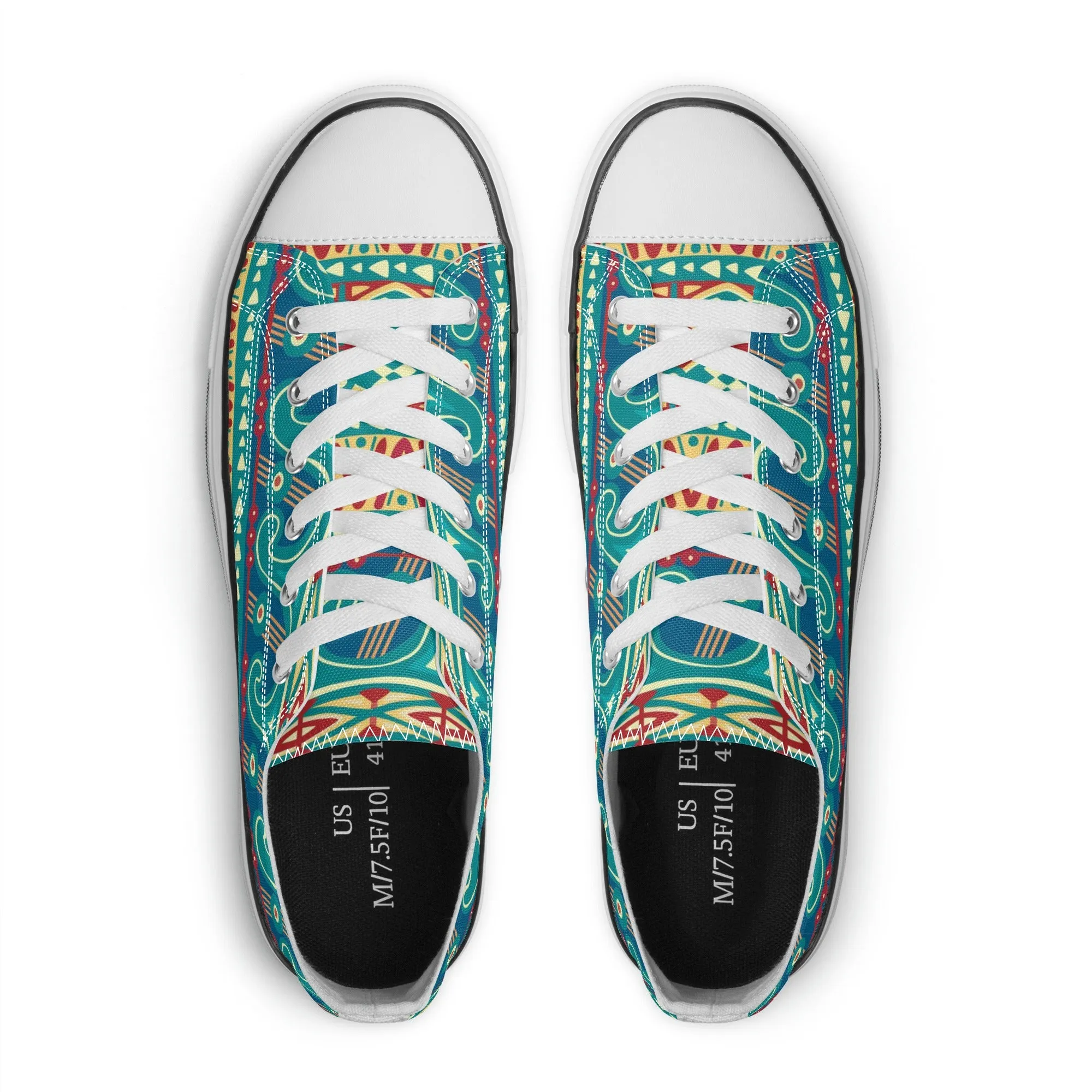 Abstract Design Pattern - Womens Classic Low Top Canvas Shoes for Footwear Lovers