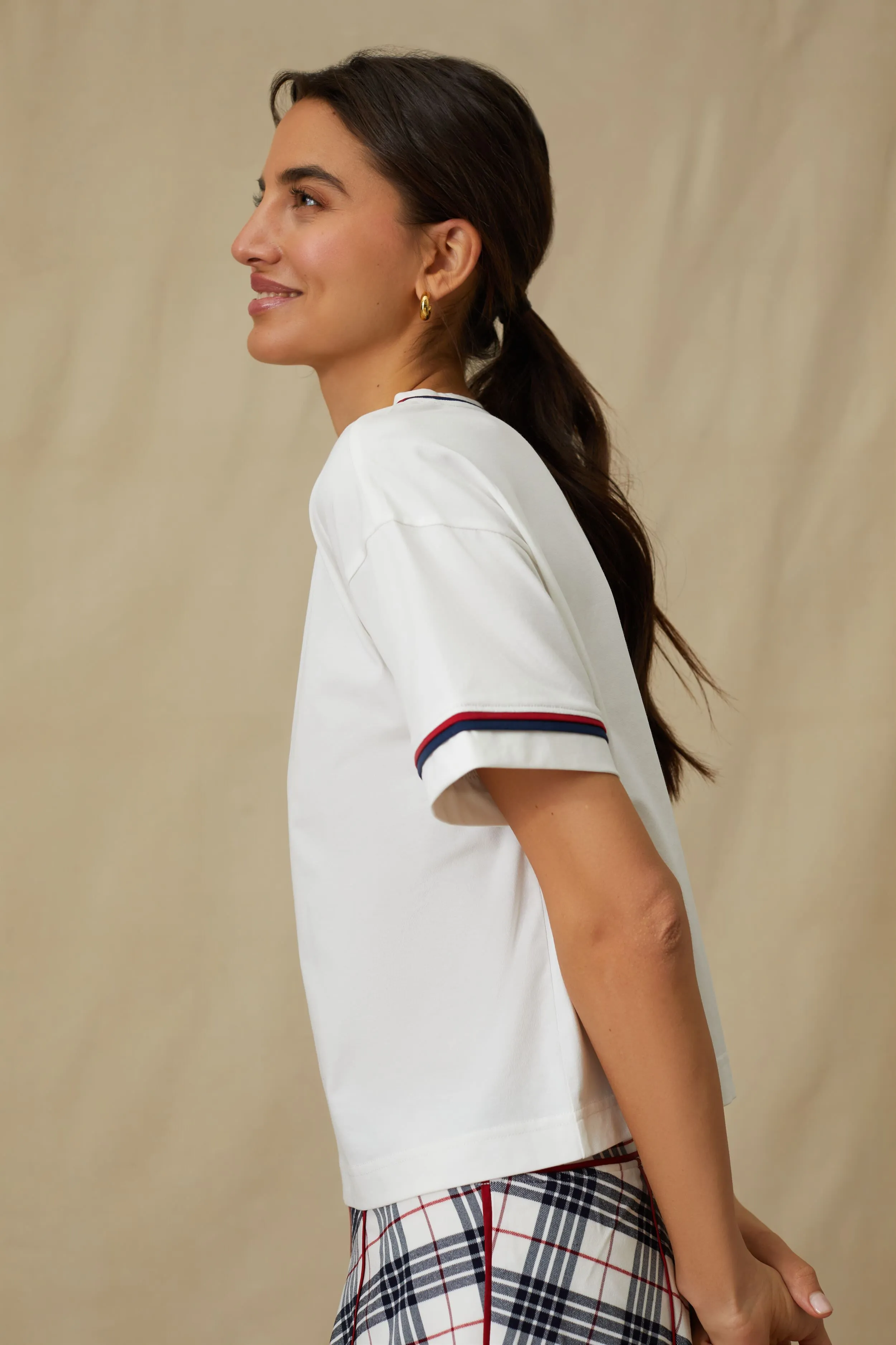 Americana Piped Cropped Ryan Boyfriend Tee