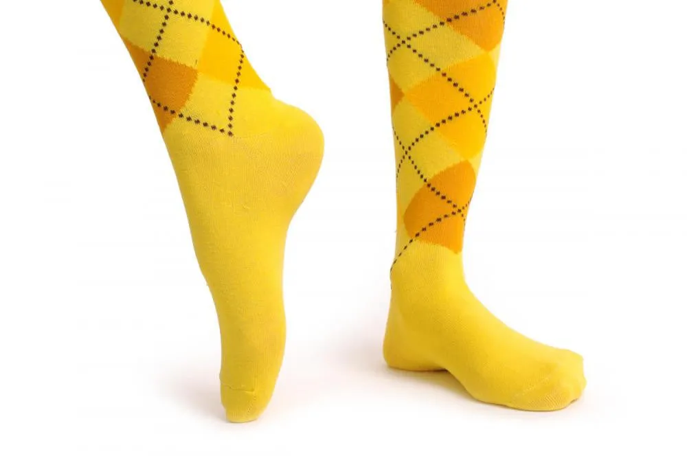 Argyle Yellow Orange & Mustard