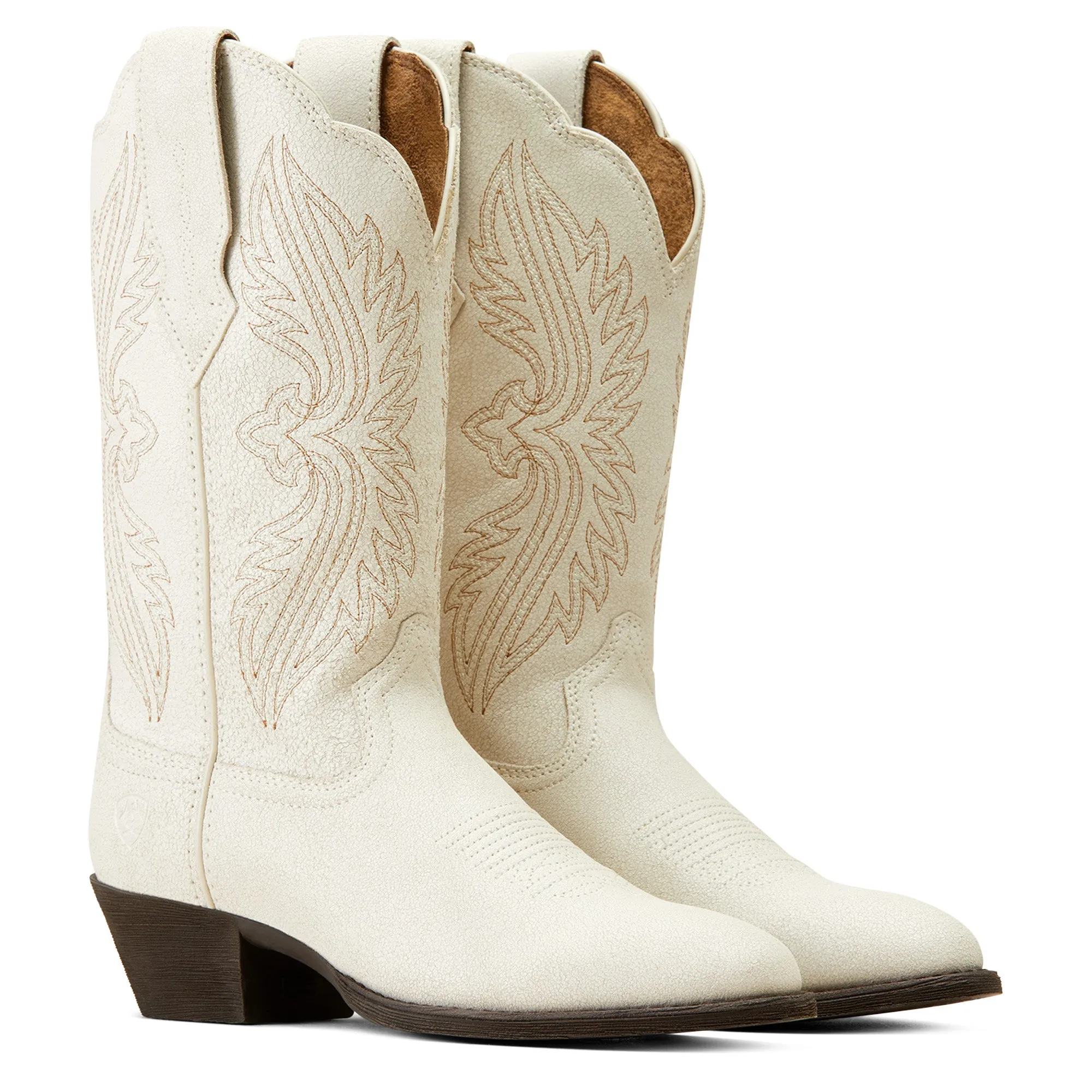 Ariat Ladies Heritage R StretchFit Distressed Ivory Western Boots 10046898