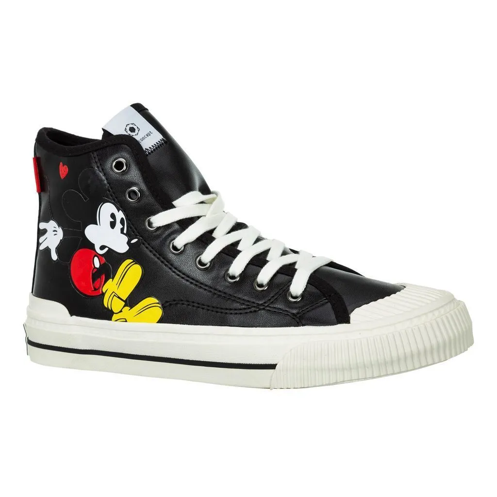 Black Mickey Graphic High Top Sneakers