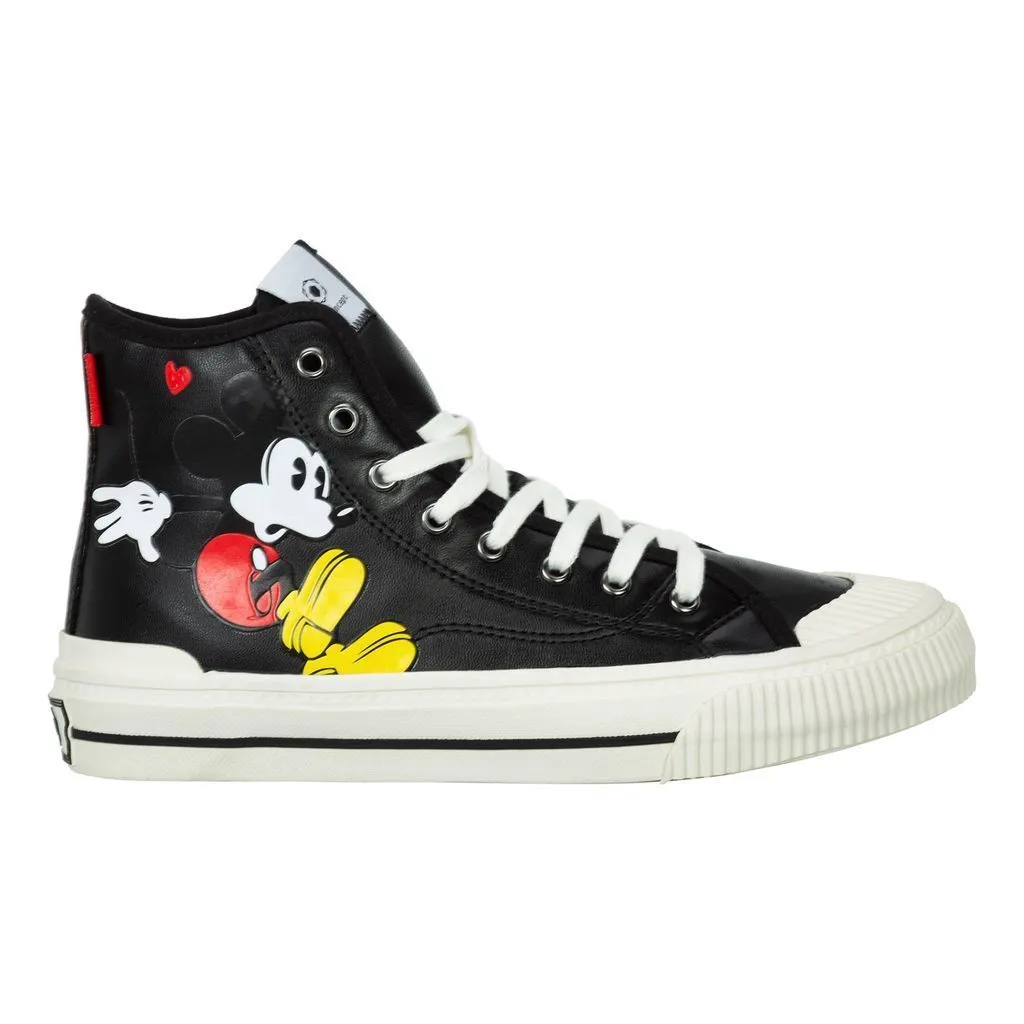 Black Mickey Graphic High Top Sneakers