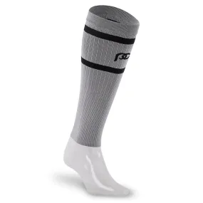 Calf Sleeves, Grey with Black Stripes