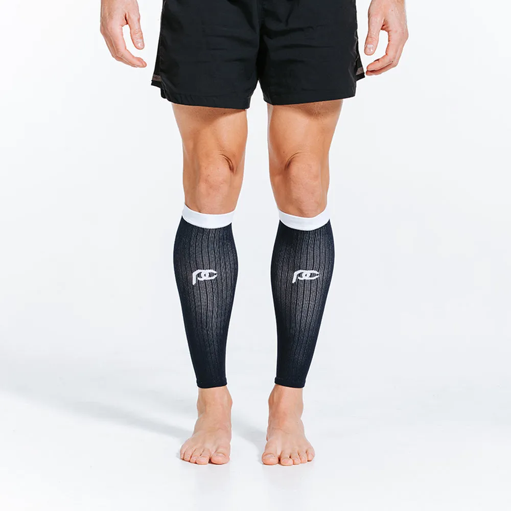 Calf Sleeves, Navy over White