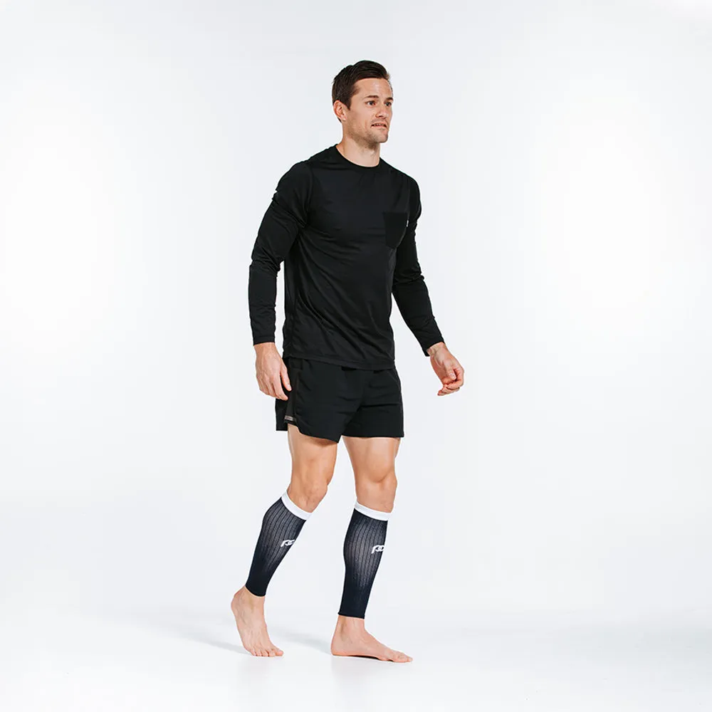 Calf Sleeves, Navy over White