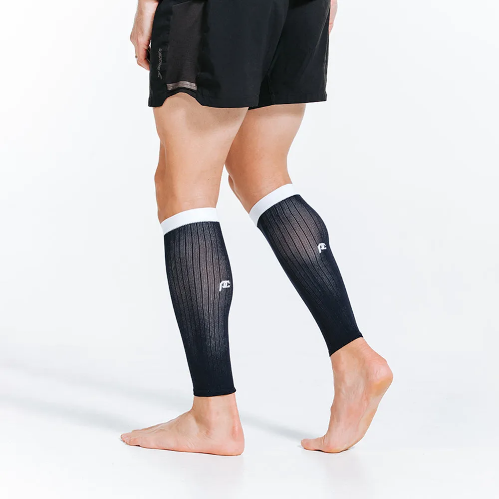 Calf Sleeves, Navy over White