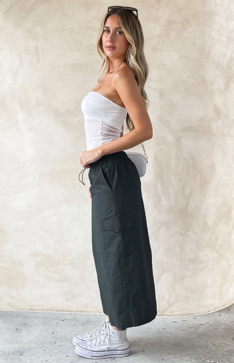 Callen Indigo Midi Cargo Skirt