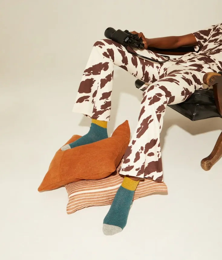 Camilla Socks: Light Orange/Brown