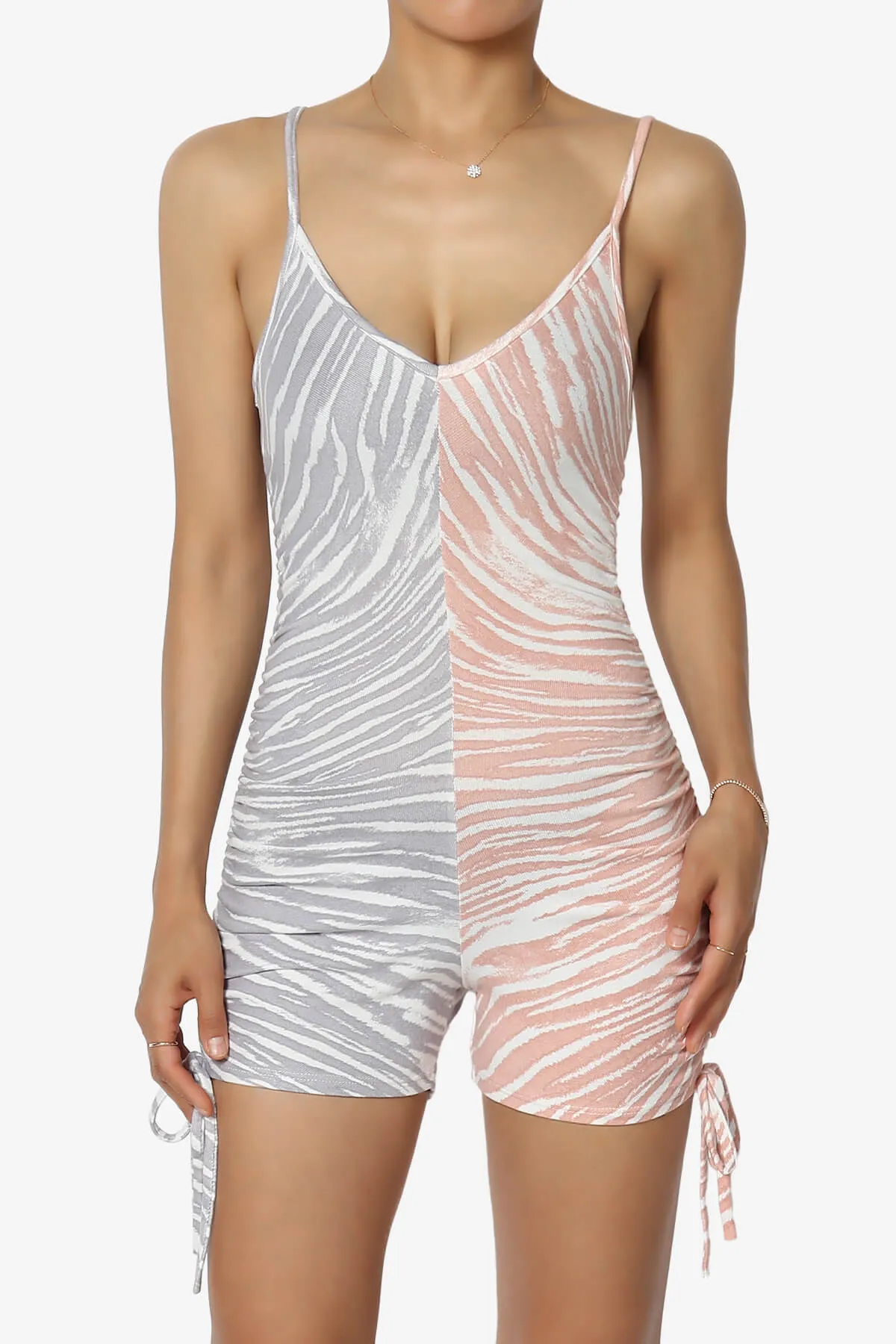 Campo Colorblock Zebra Print Romper