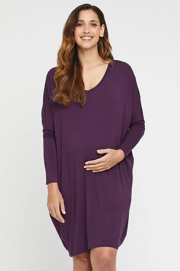 Catherine Maternity Dress - Plum