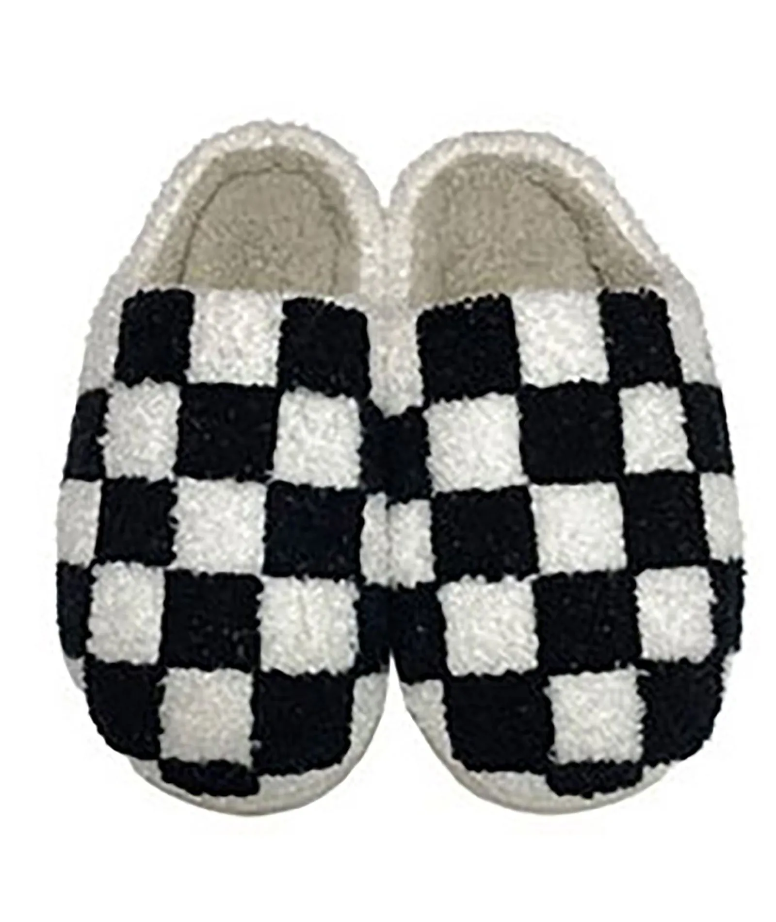 Check Comfy Slippers Black/White