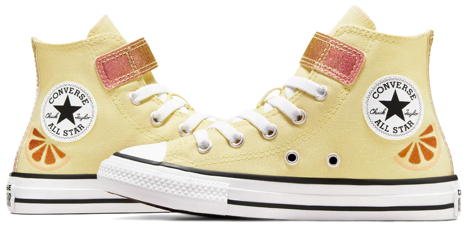 Converse Kids Chuck Taylor All Star 1V Hi Top Easy-On Citrus Like Butter/Donut Glaze/White