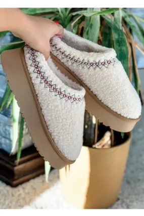 Cozy Platform Sherpa Slippers