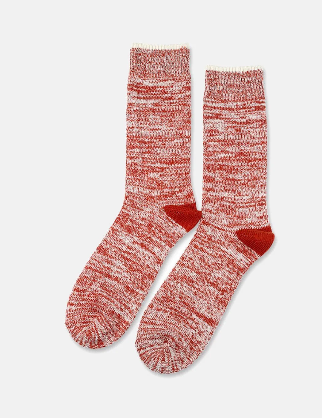 Democratique Relax Twister Socks - Burnt Rust/Off White