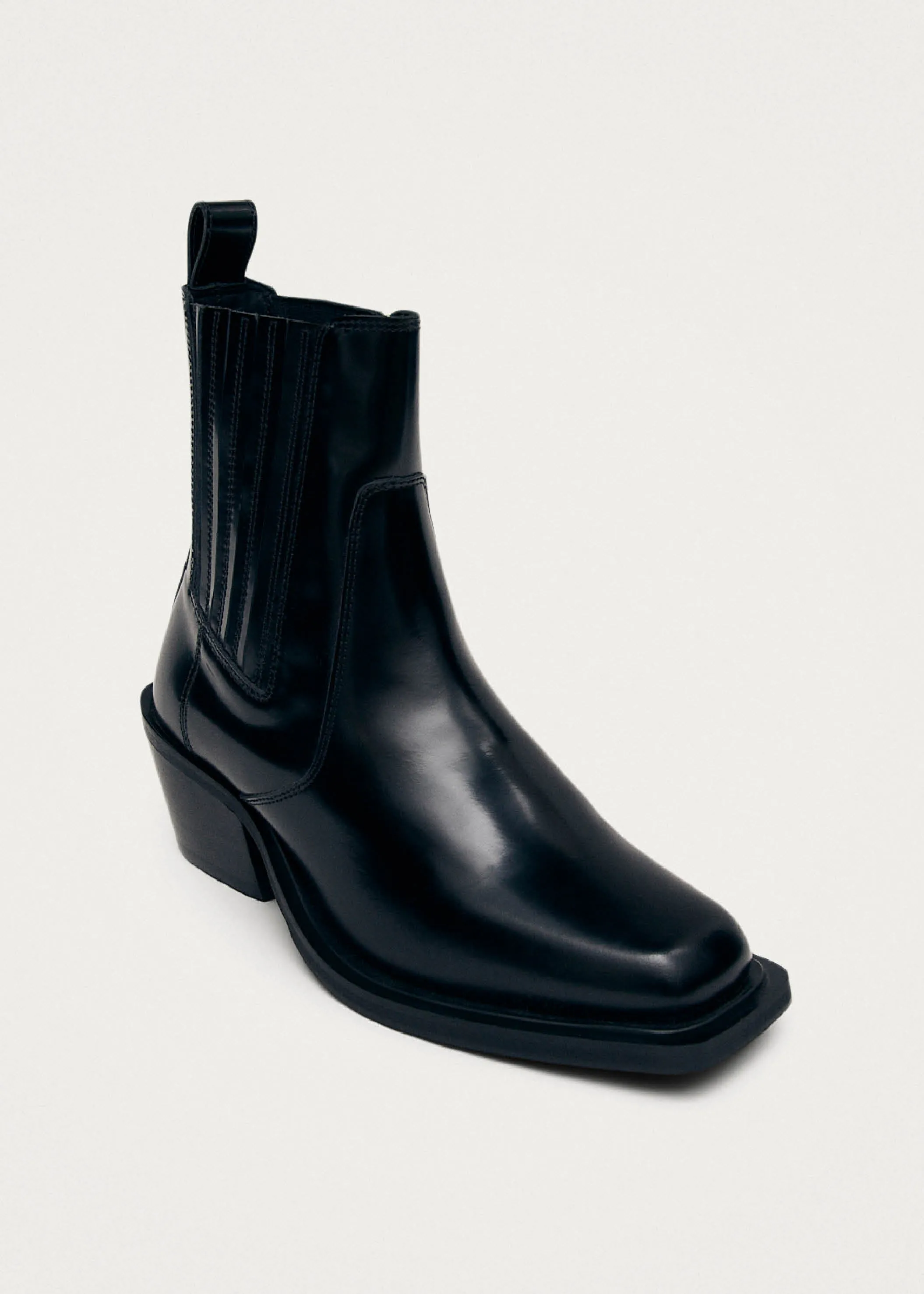 Denver Black Leather Ankle Boots