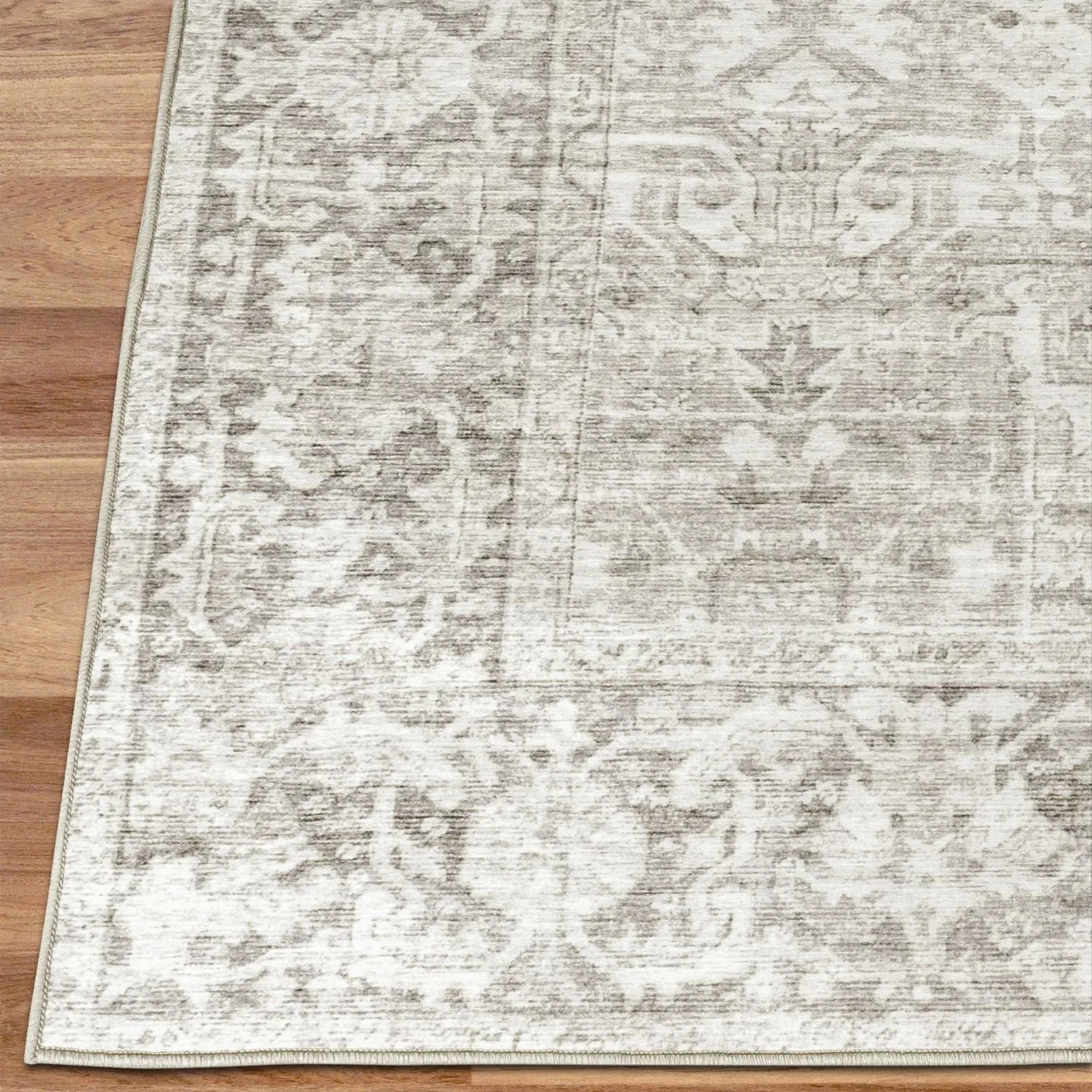 Ember Washable Beige/Ivory Indoor Rug