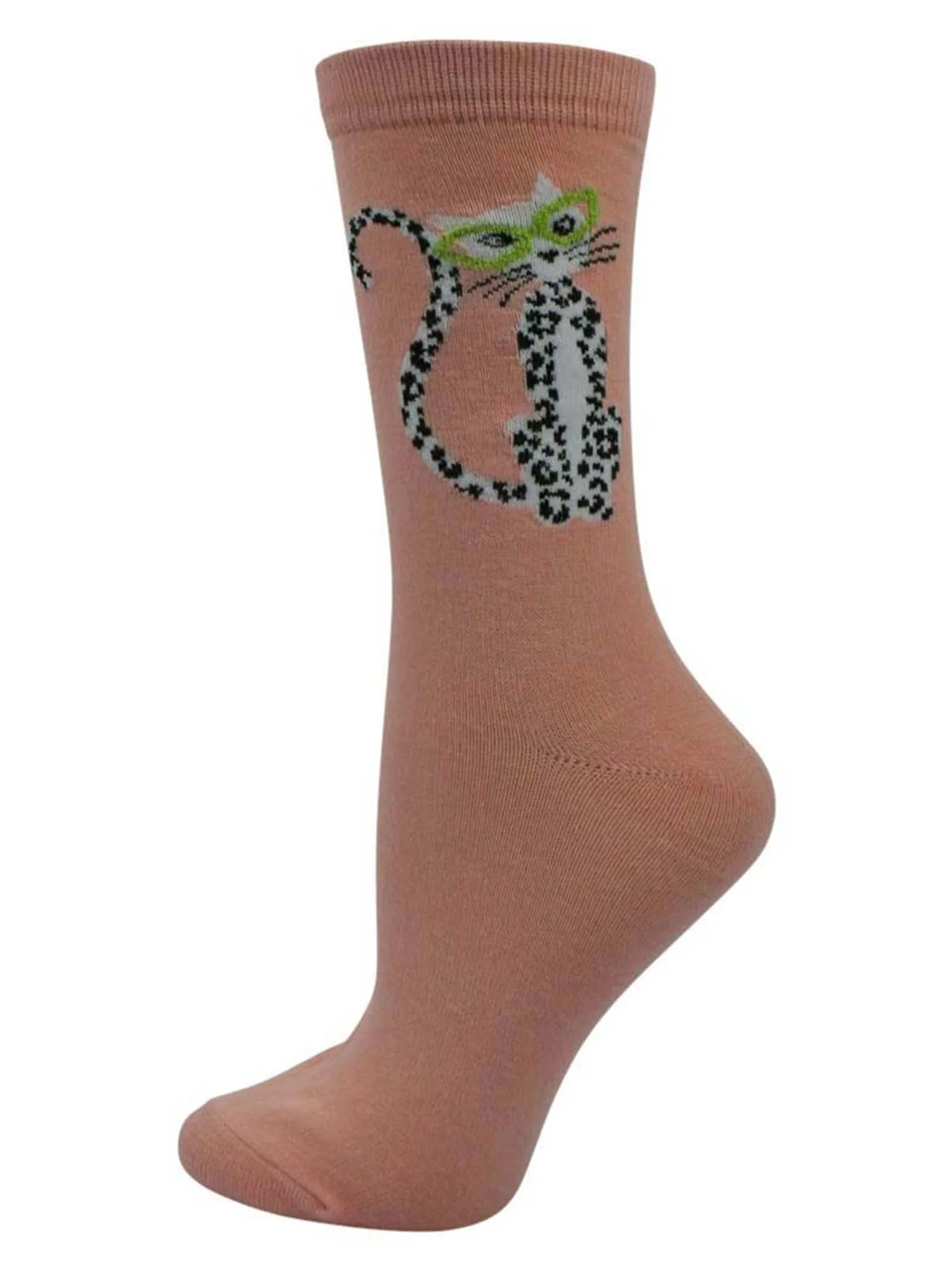 French Feline Cat Print 3 Pack Womens Crew Socks