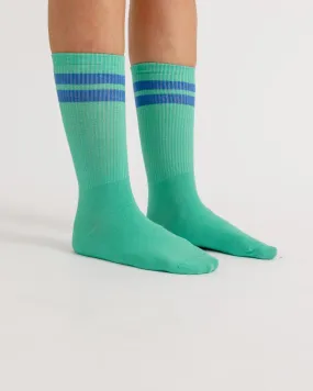 Green 2 Stripes Neck Socks