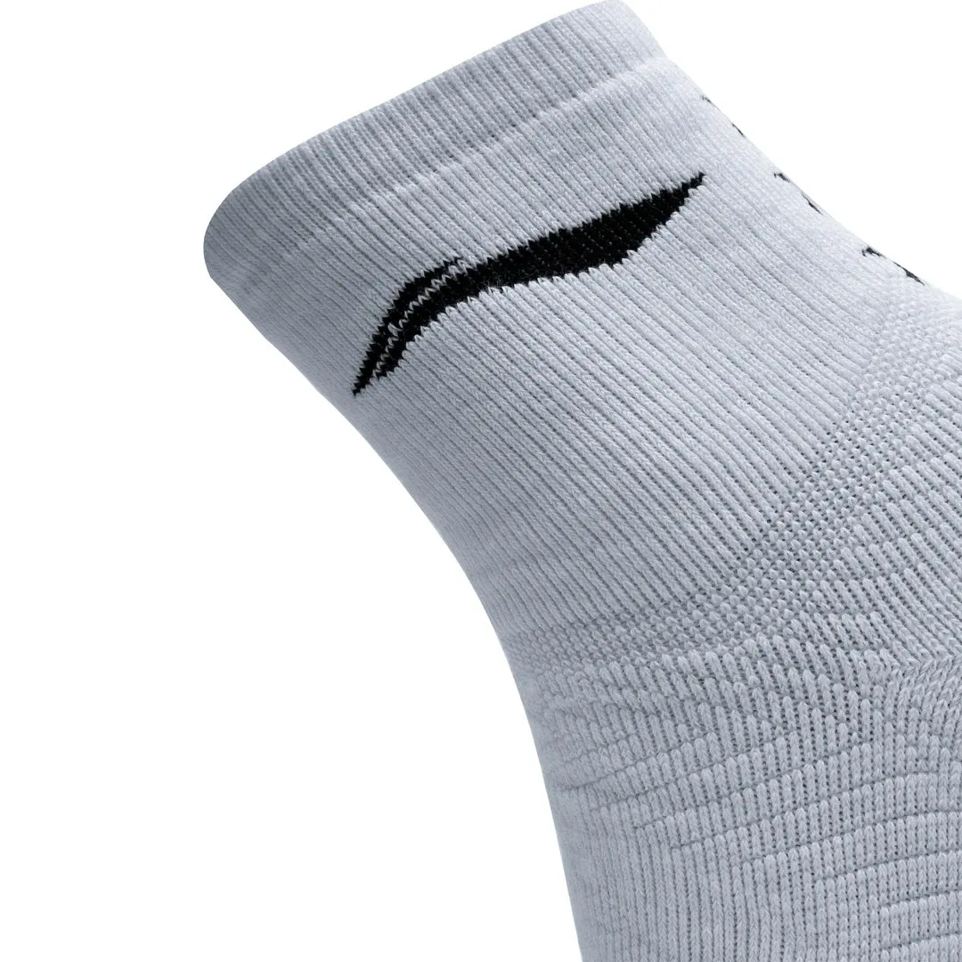 Li-Ning 5 Star Cotton Sports Socks, White/Black