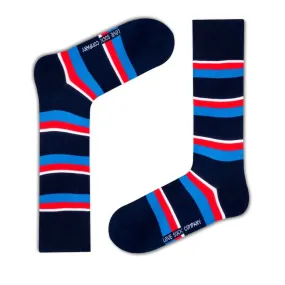 Love Sock Company Colorful Fun Striped Patterned Men's Dress Socks New York (M)