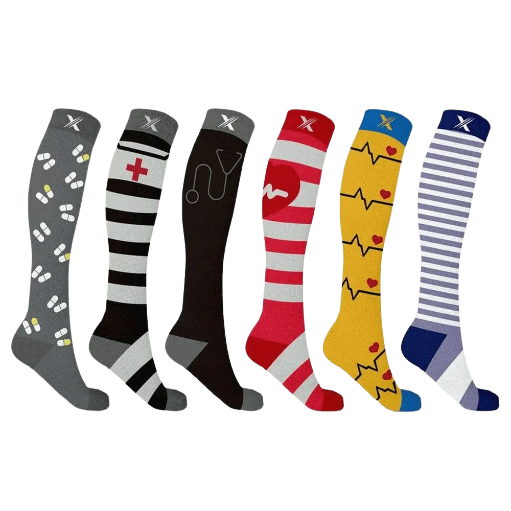 Medical Prints Compression Socks (6-Pairs)