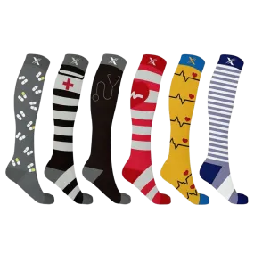 Medical Prints Compression Socks (6-Pairs)