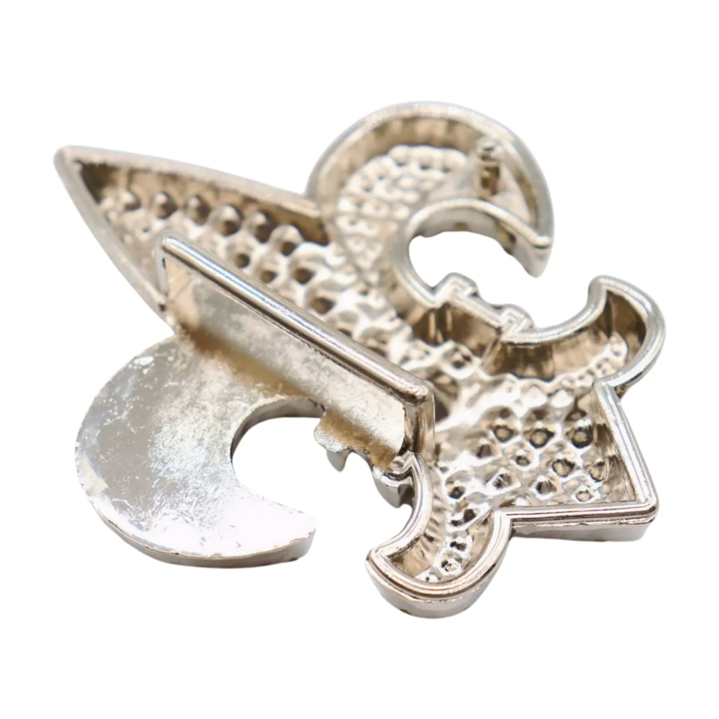 Men Women Silver Metal Belt Buckle Western Fashion Bling Thick Fleur De Lis Lily