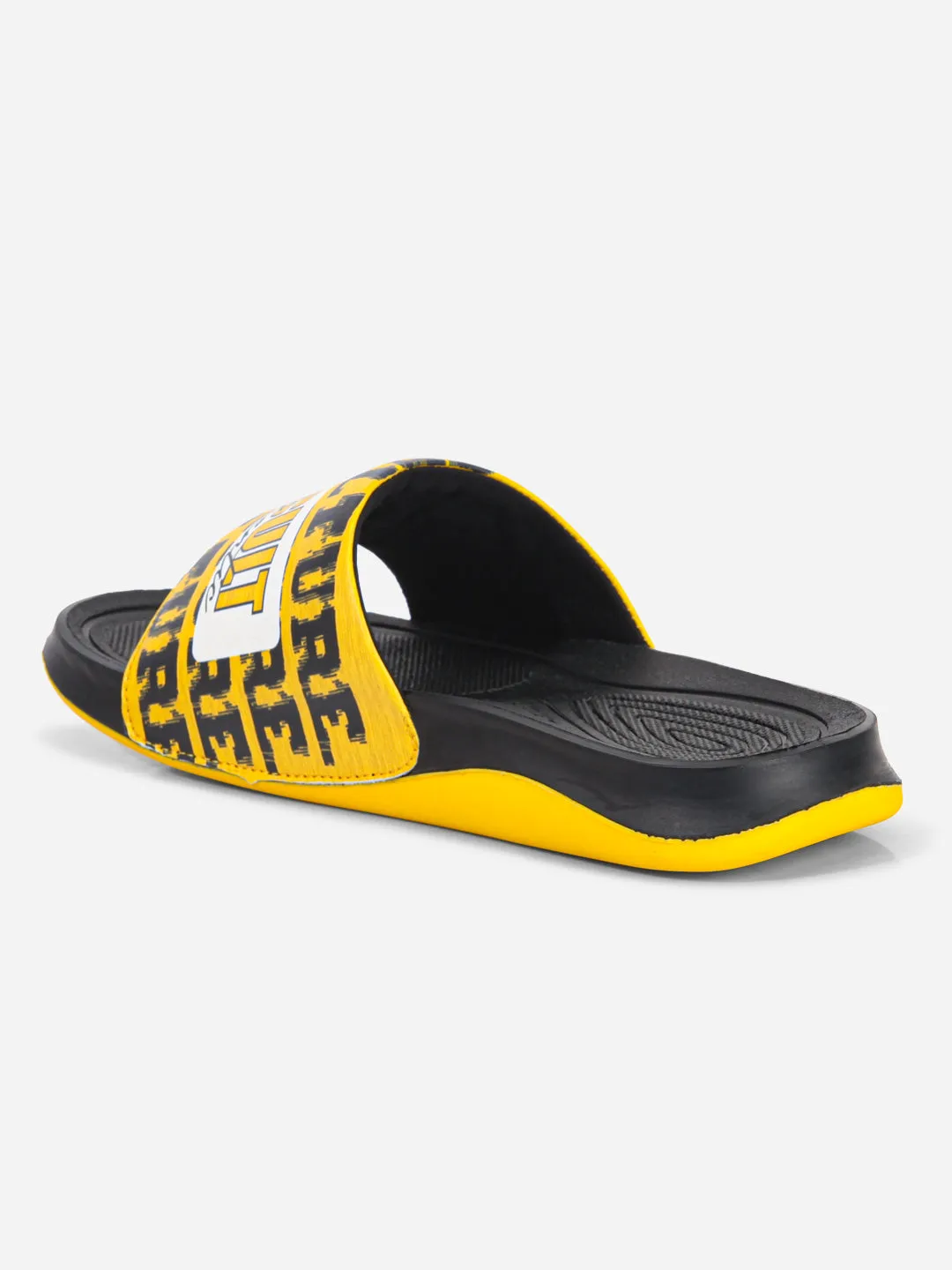 Men's Active Graphic Yellow Slider (ID5205)