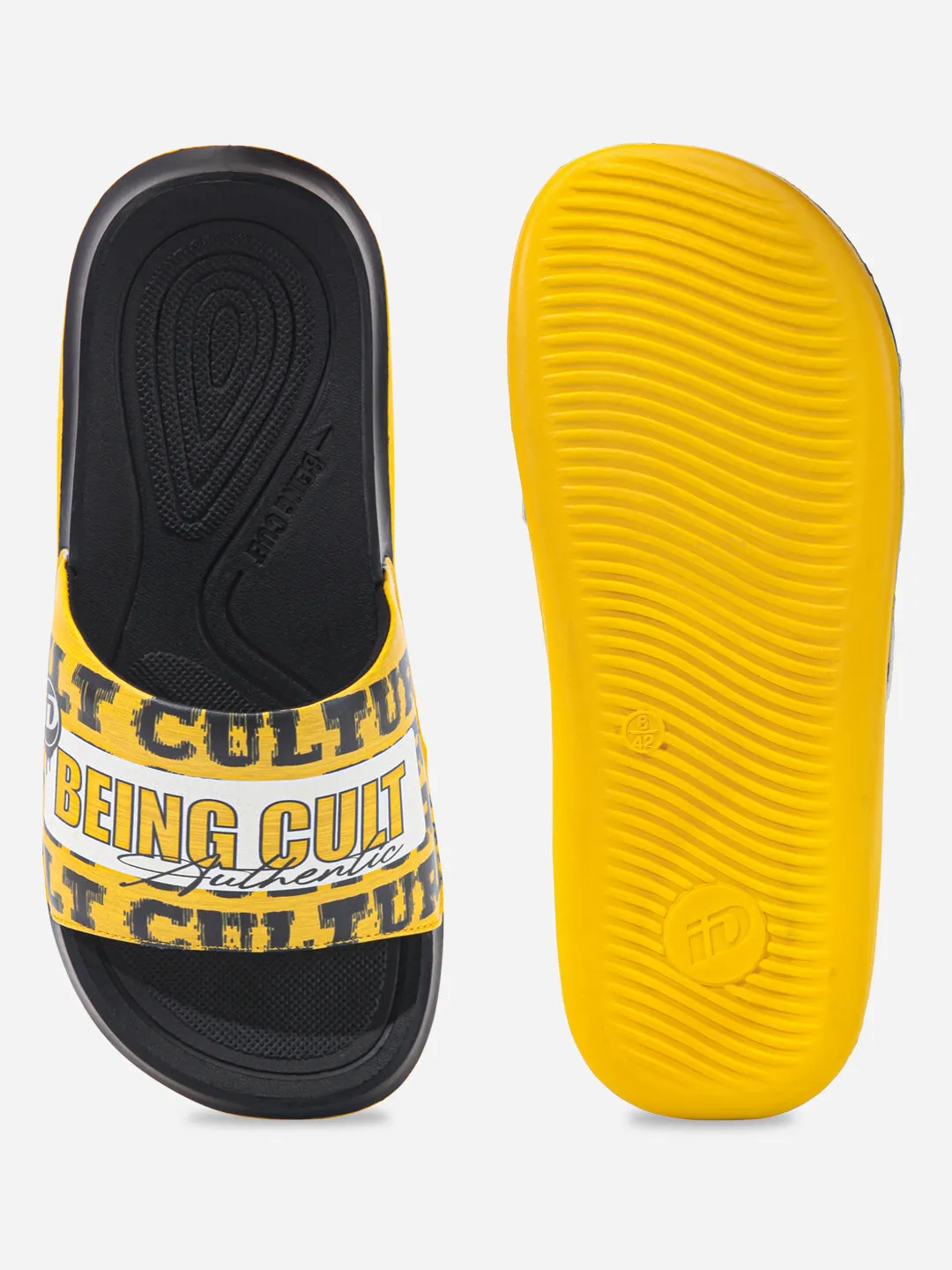 Men's Active Graphic Yellow Slider (ID5205)