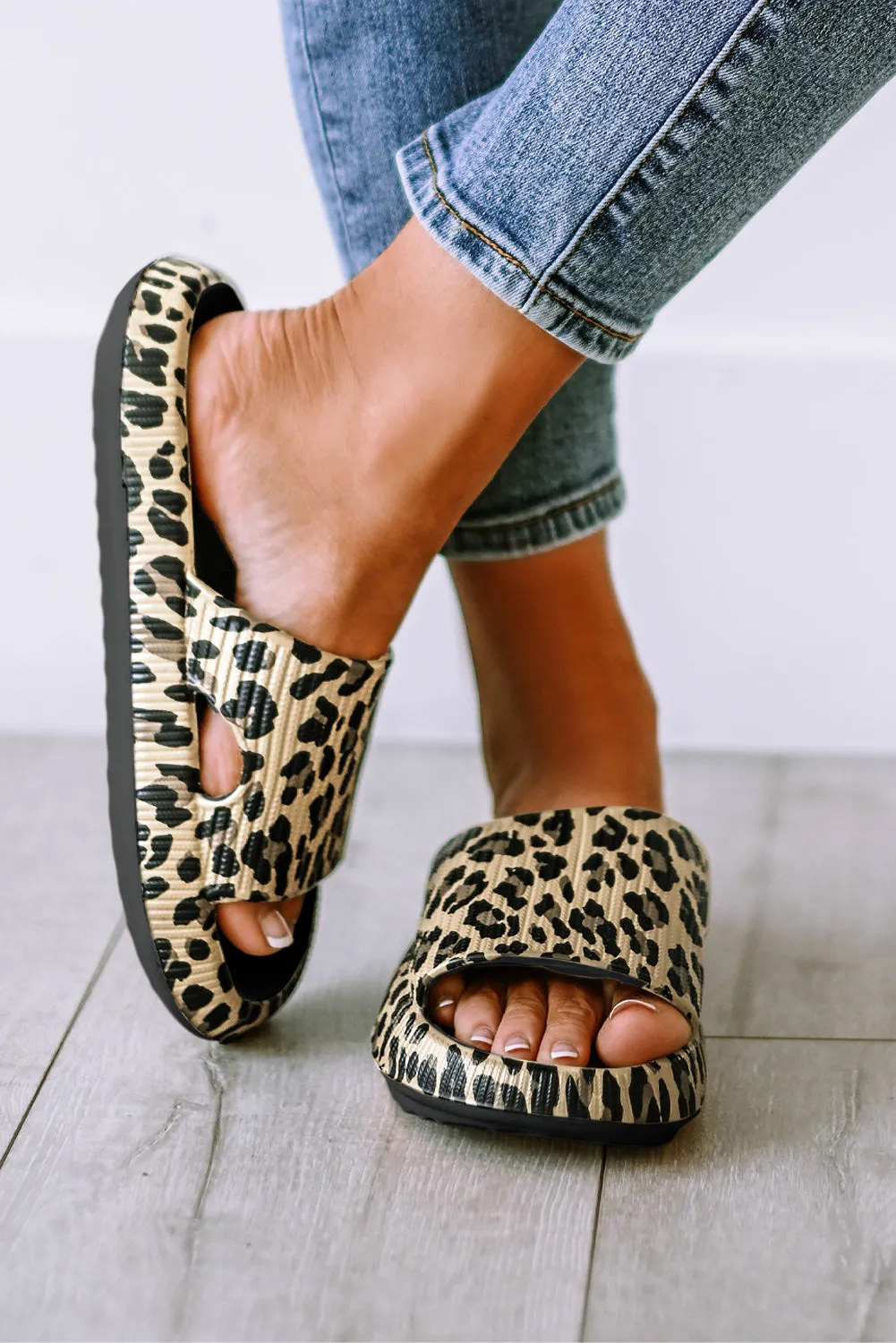 Print Thick Sole Slip On Slippers