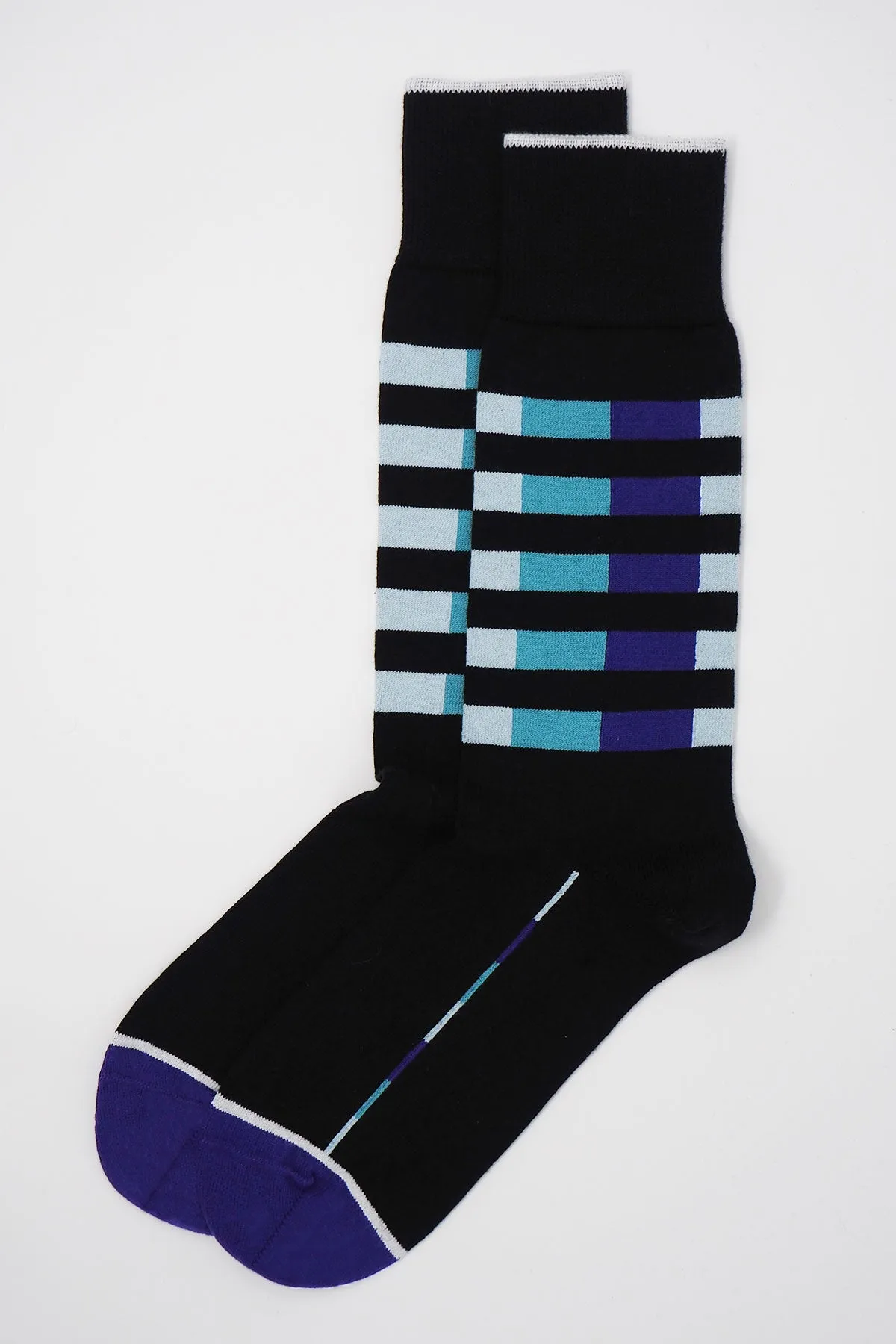 Quad Stripe Men's Socks - Black