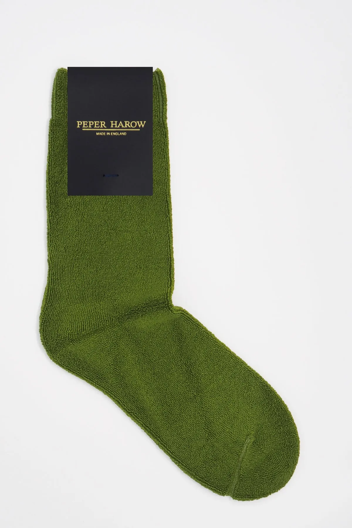 Ribbed Cuff Men's Bed Socks - Green