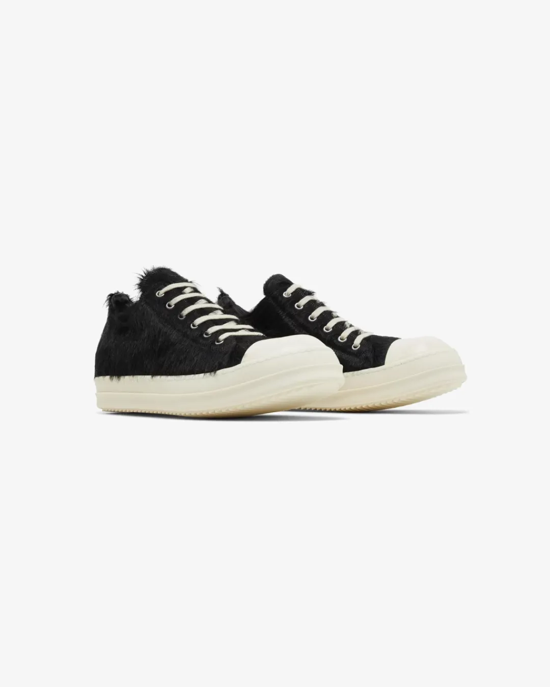 Rick Owens Strobe Low 'Black Cow Fur' Sneakers