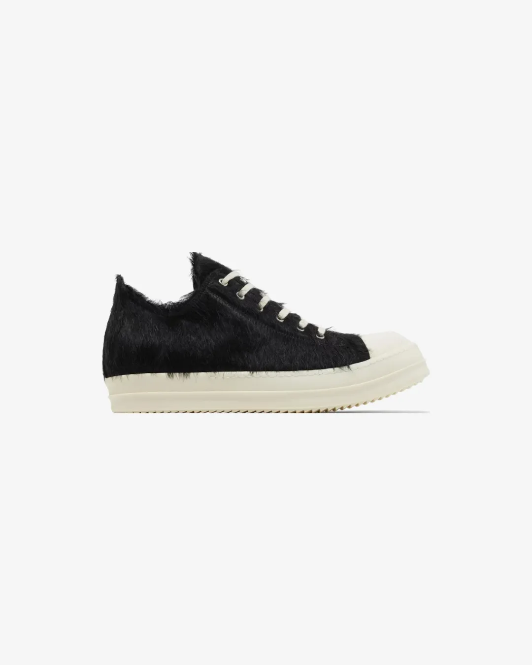 Rick Owens Strobe Low 'Black Cow Fur' Sneakers