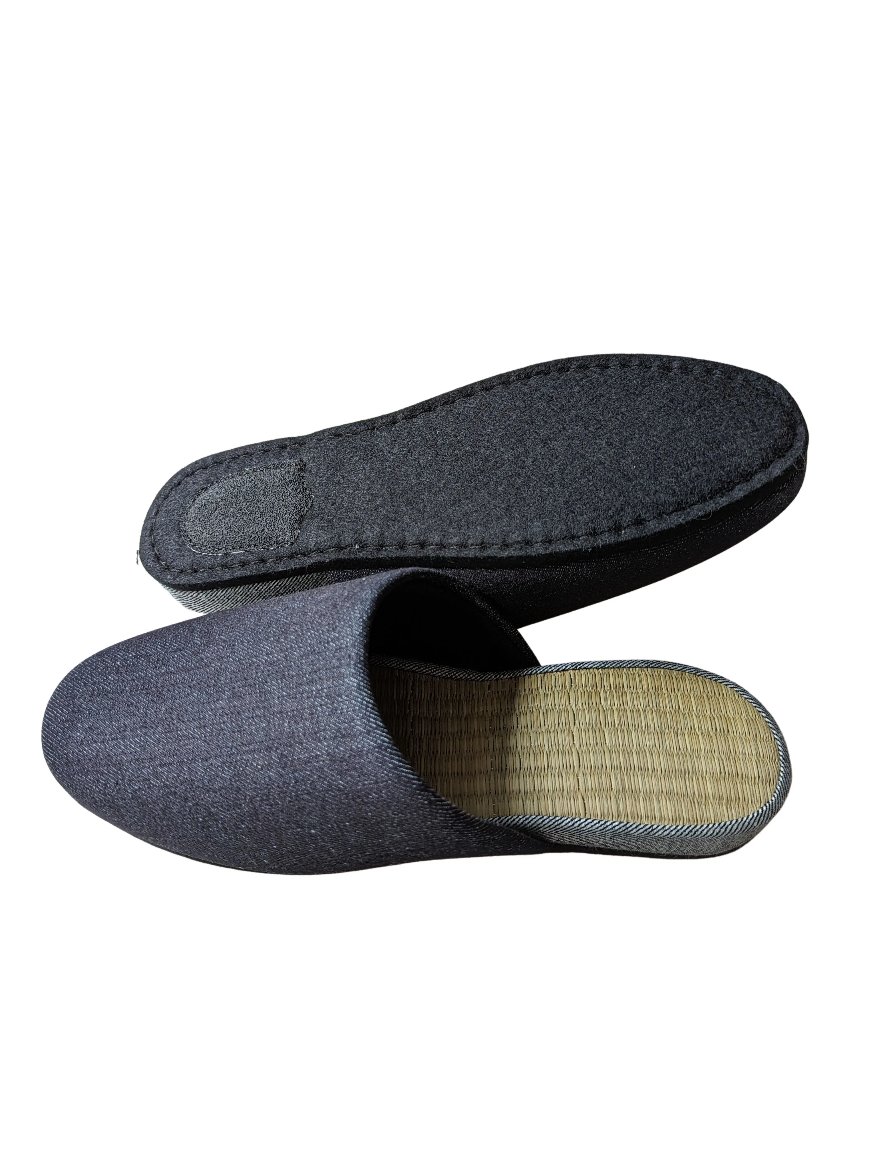 [SALE] TATAMI [MIX color] Denim Slippers Mix color [Black Wool Felt Sole] / Simple [Denim Hiroshima]