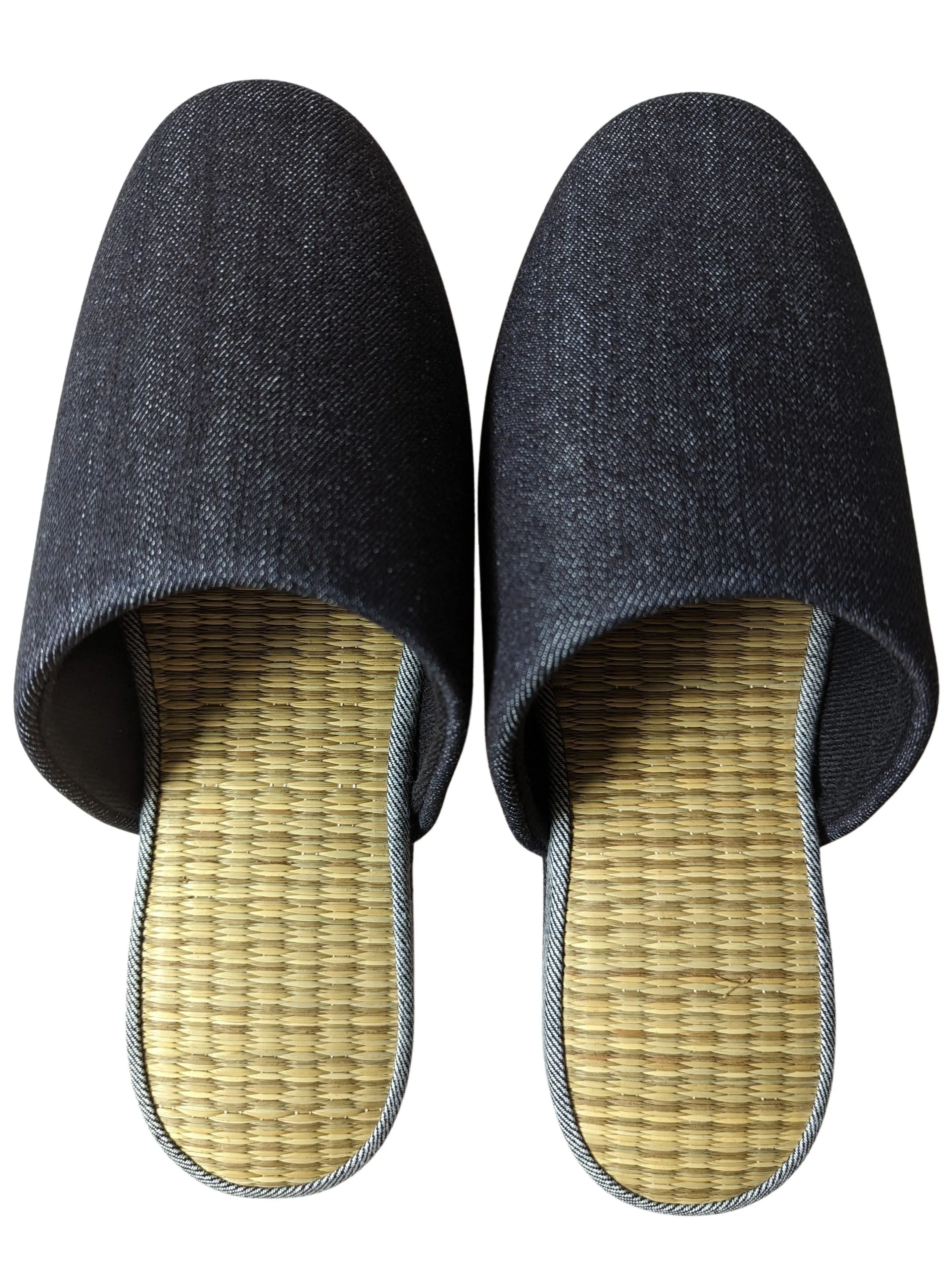 [SALE] TATAMI [MIX color] Denim Slippers Mix color [Black Wool Felt Sole] / Simple [Denim Hiroshima]