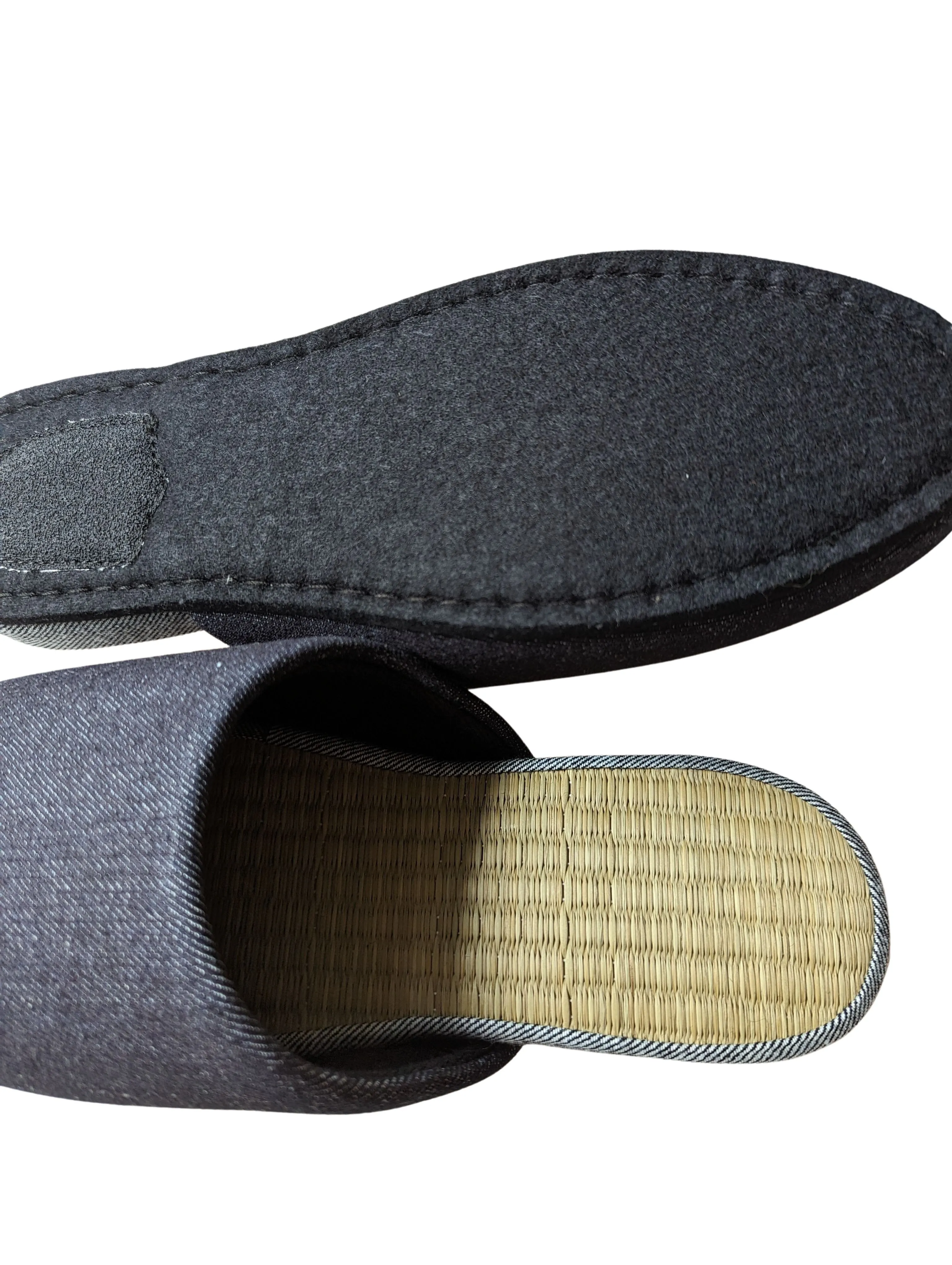 [SALE] TATAMI [MIX color] Denim Slippers Mix color [Black Wool Felt Sole] / Simple [Denim Hiroshima]