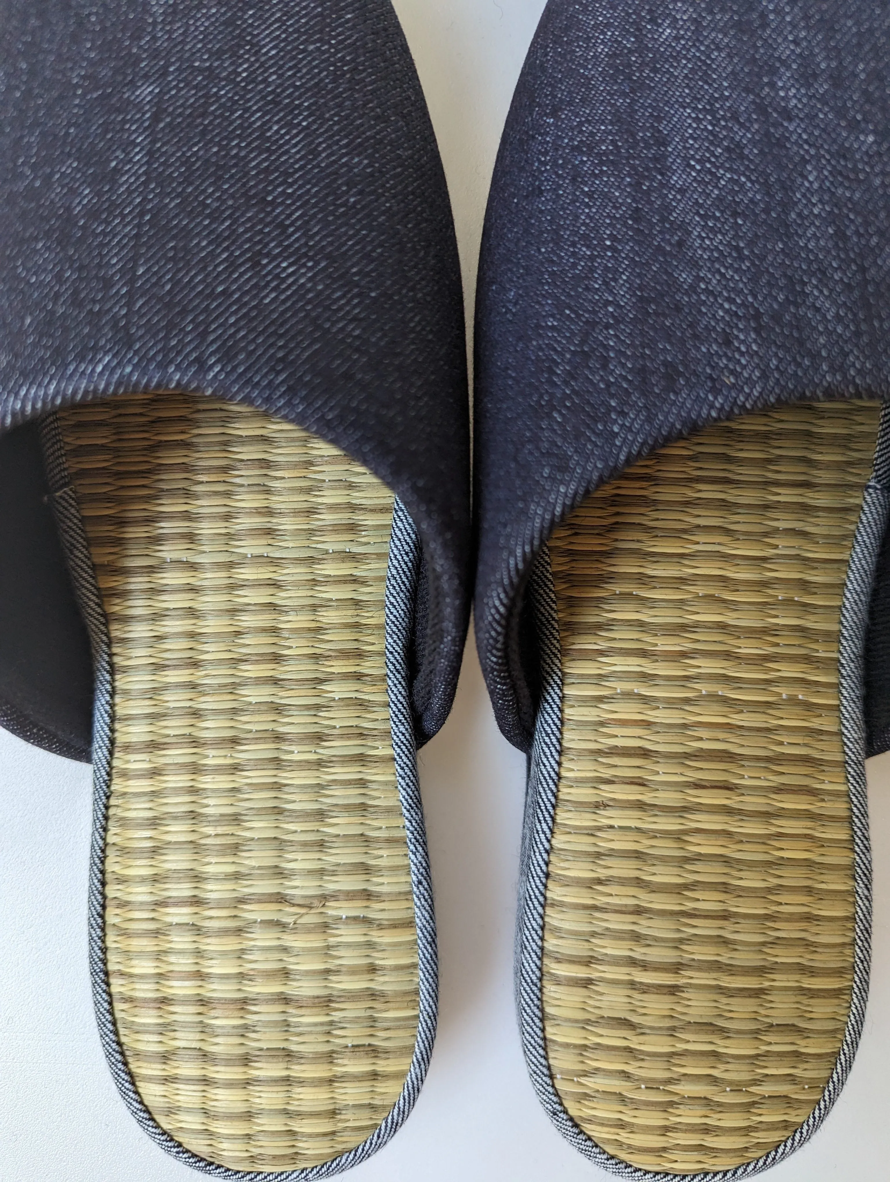 [SALE] TATAMI [MIX color] Denim Slippers Mix color [Black Wool Felt Sole] / Simple [Denim Hiroshima]